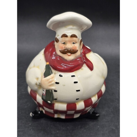 Fat Chef Kitchen Salt Shaker Replacement Has Chip End Of Right Foot Daveco - Picture 12 of 12